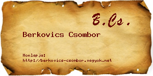 Berkovics Csombor névjegykártya